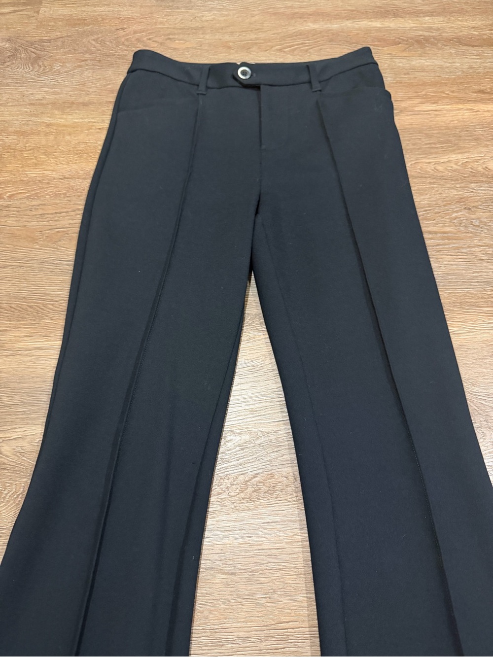 Anthropologie Essential Trouser Flare Black Pants Size 2 Long 32” Inseam - Picture 5 of 11